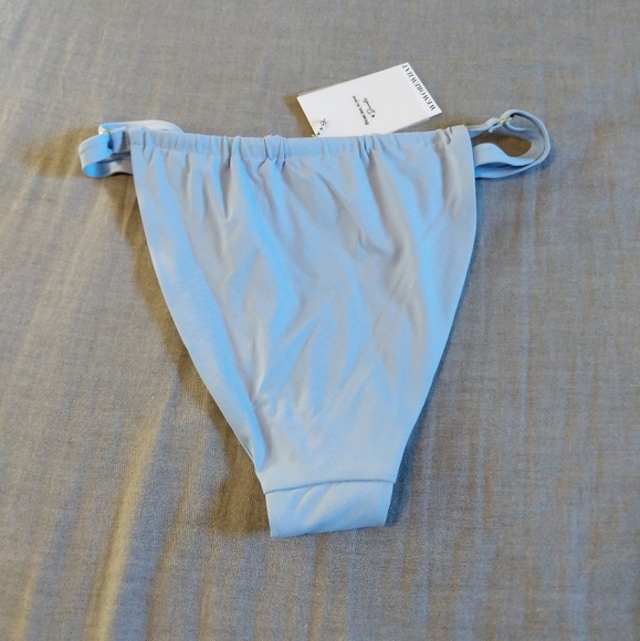 WeWoreWhat Ruched String Bikini Bottoms Powder Blue - Picture 8 of 9
